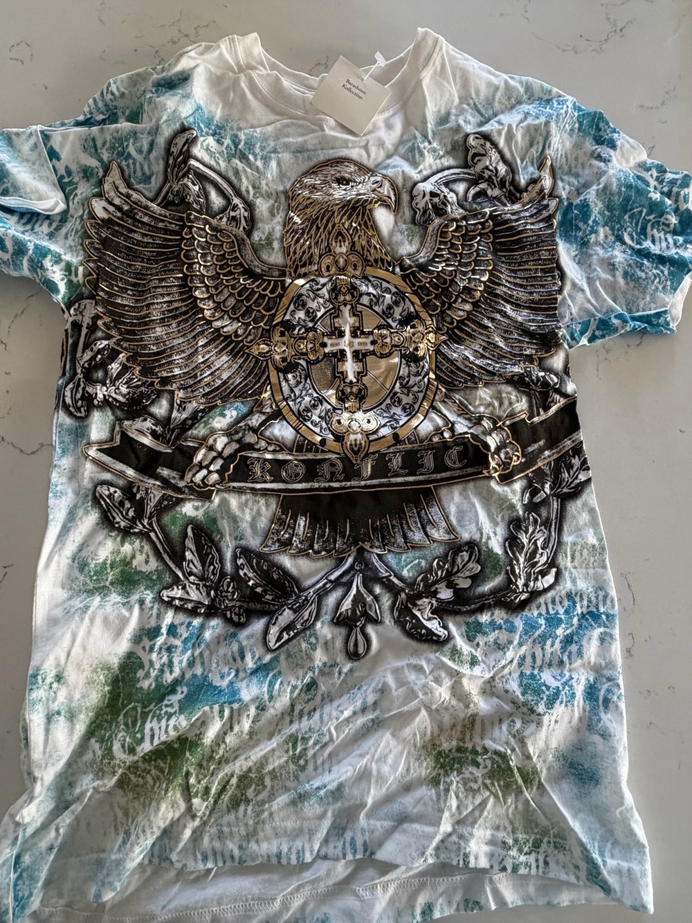 Eagle Crest Tee - Blue, Green & Gold Accents